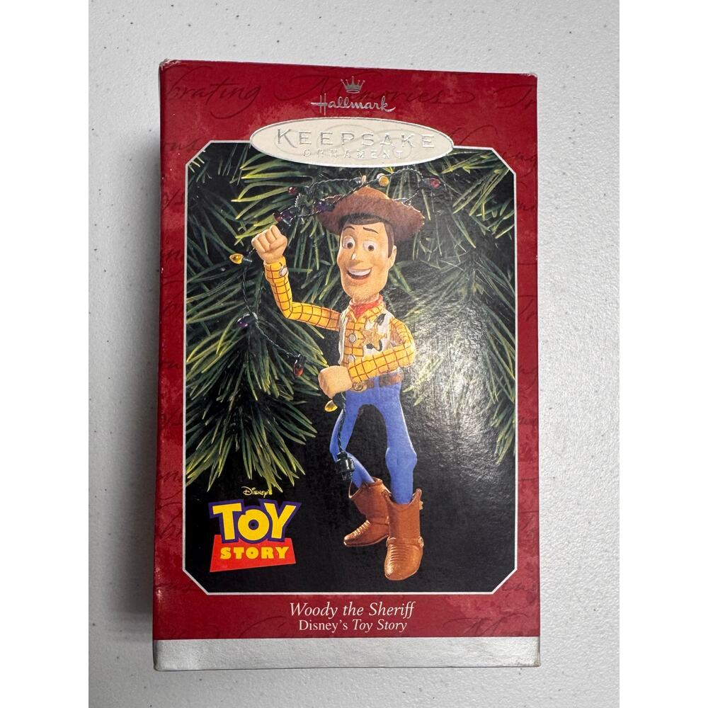 Vintage 1998 Hallmark Keepsake Woody the Sheriff Ornament Open Box